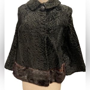 1950s Collection Astrakhan Lamb and Mink Mid
Length Coat